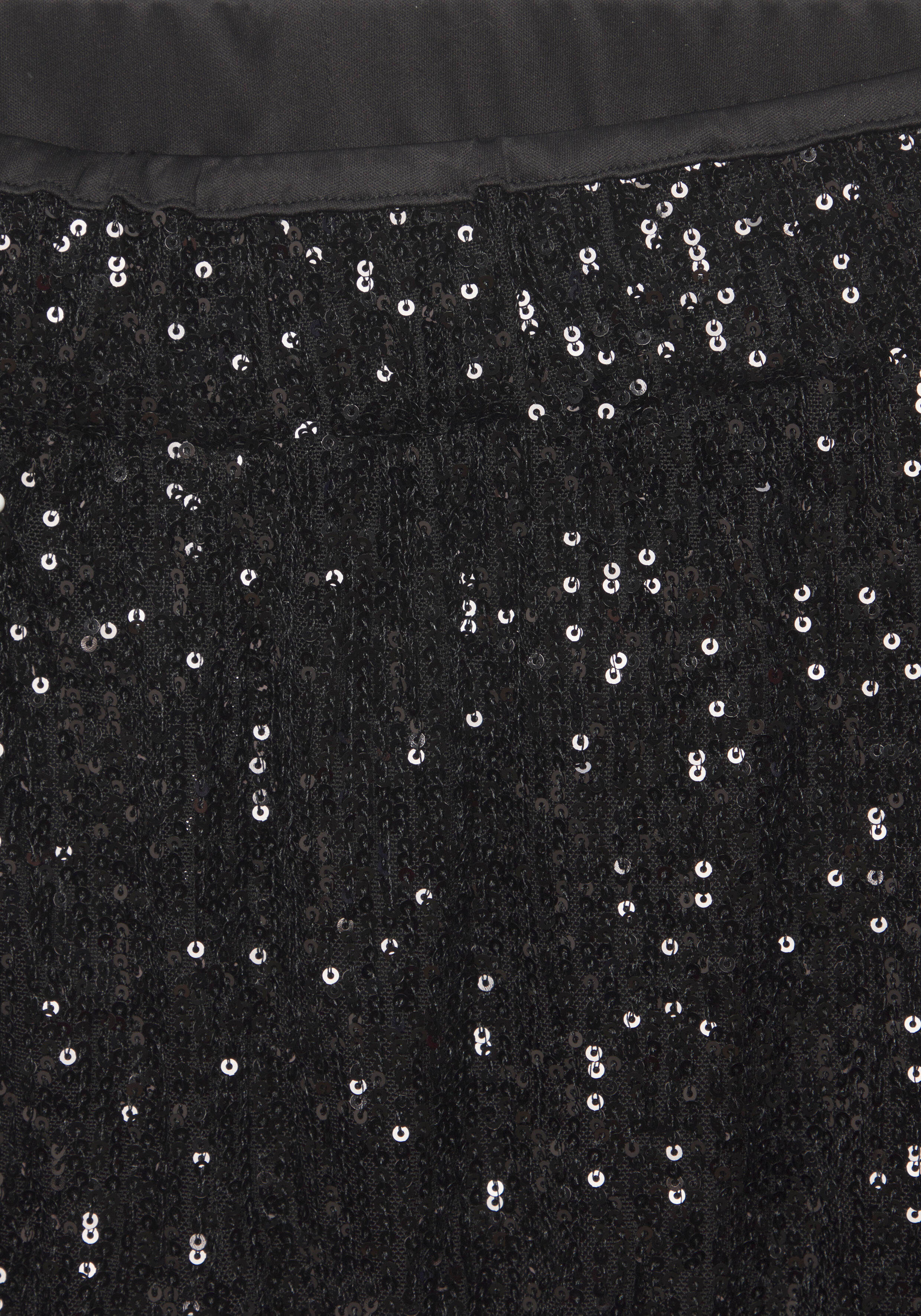 Schlupfhose LASCANA, Damen, Gr. 40, N-Gr, schwarz, Stoff, Obermaterial: 95% Polyester, 5% Elasthan. Futter: 100% Polyester, unifarben, festlich, figurumspielend lang, Hosen Schlupfhose, mit Pailletten, festlich schwarz 40, N-Gr