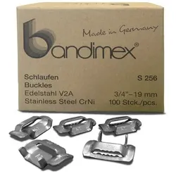 Schlaufe S254 Edelstahl V2A Bandbreite 12,7mm 100 Stück Packung