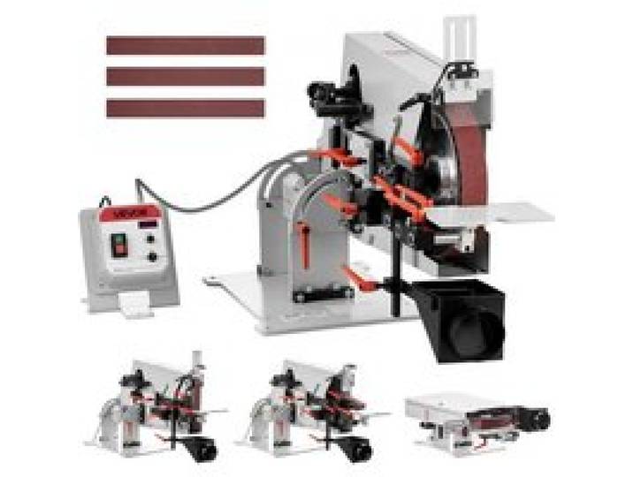 VEVOR Bandschleifmaschine 1500W, Bandschleifer mit 3 Stk. (1829-2083)x51mm mm Schleifbändern, 600-6000U/min Verstellbarer Bandpolierer mit 3 Modi & Max. 32m/s Bandgeschwindigkeit für Metallbearbeitung