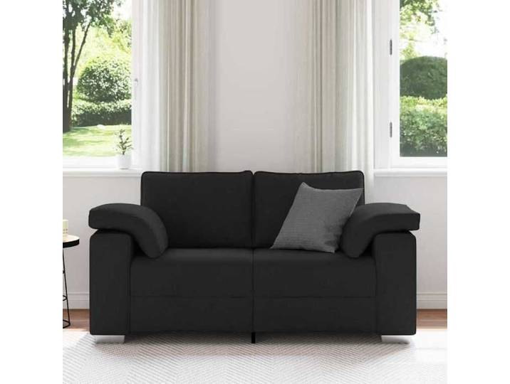 BEL-ACHAT* Canapé relax - Modèle droit - position fixe - Sofa Noir 160x77x82 cm tissu Prom82549813