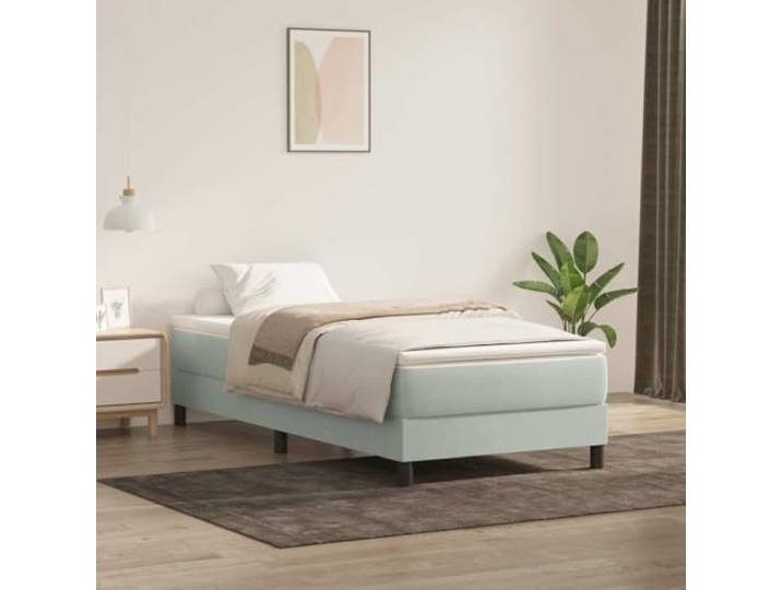 RJPLMFV Lattenrost und Matratze, Velours, Hellgrau, 80 x 210 cm Taschenfedern, abnehmbarer Bezug, waschbar, atmungsaktive Oberfläche, optimaler Komfort