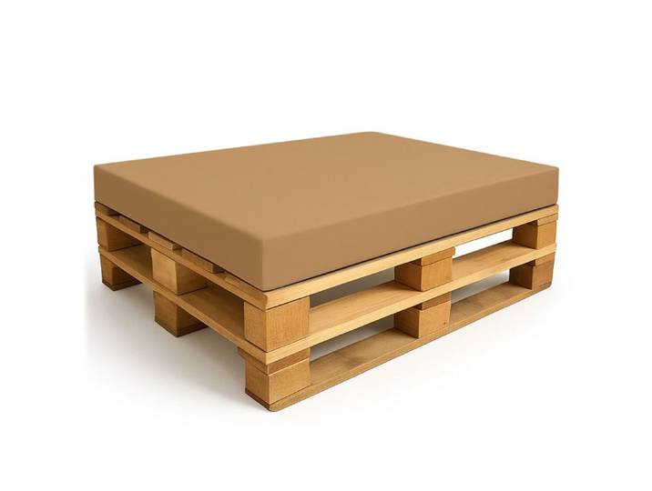 Coussin palette jardin assise 120x80 cm intérieur/extérieur canapé banc balcon terrasse beige