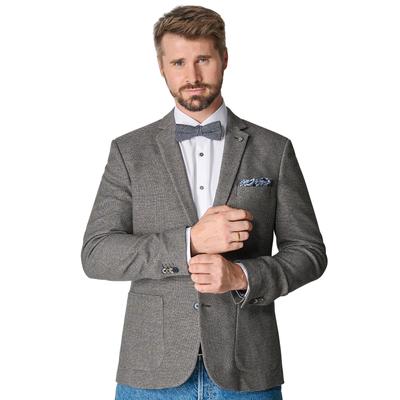 Fliege VENTI "VENTI Set aus Fliege und Einstecktuch gemustert", Herren, blau (graues mittelblau), 52% Polyester, 47% Baumwolle, 1% Elasthan, Fliegen