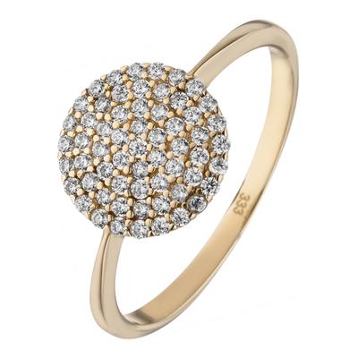 Fingerring JOBO Gr. 60, gold (gelbgold 333), Fingerringe, Damen, 60, Gelbgold 333, Fingerring, 333 Gold mit 60 Zirkonia
