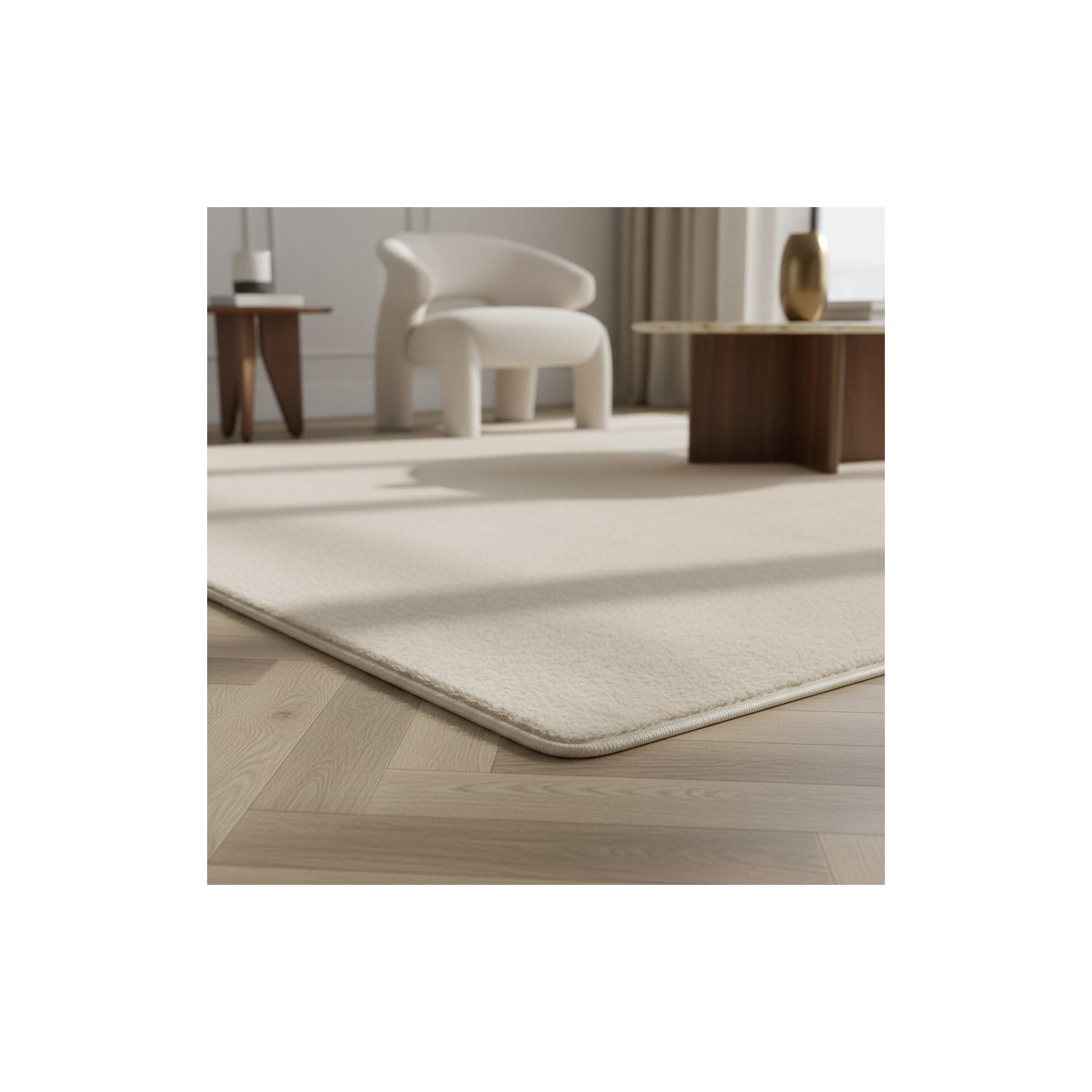 Kurzflorteppich Waschbar ISAR, einfarbig, aus Polyester, Creme, 200 x 280 cm