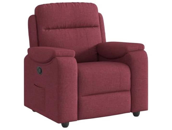 Tmriohed Relaxsessel mit Liegefunktion Weinrot Stoff TV Sessel Komfortabler Polstersessel fürs Wohnzimmer mit manueller Liegefunktion, Seitentasche und stabiler Holz-Metall-Basis.