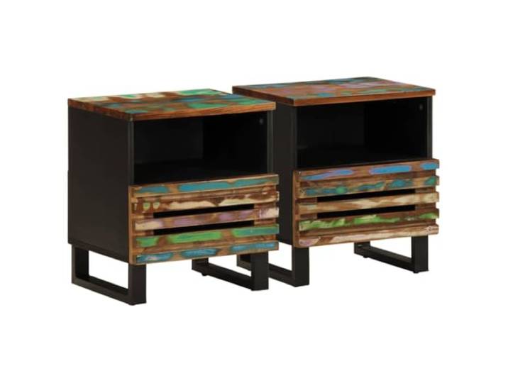 Heofavd 2er Set Nachttische 40x34x46cm Massivholz Beistelltisch