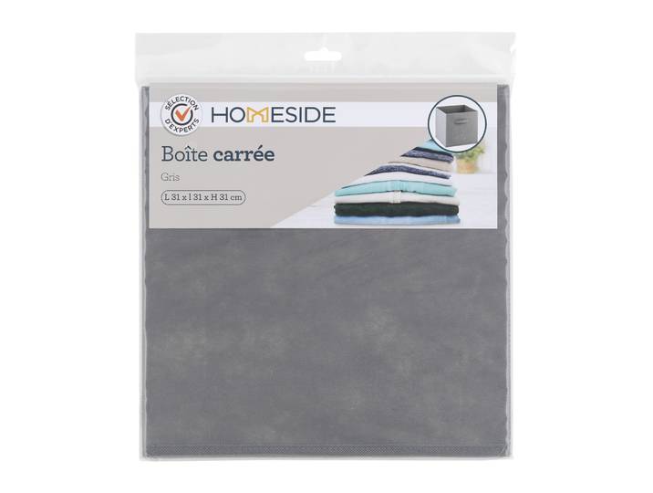 Boite de rangement carrée gris - Sélection d'Experts - Homeside