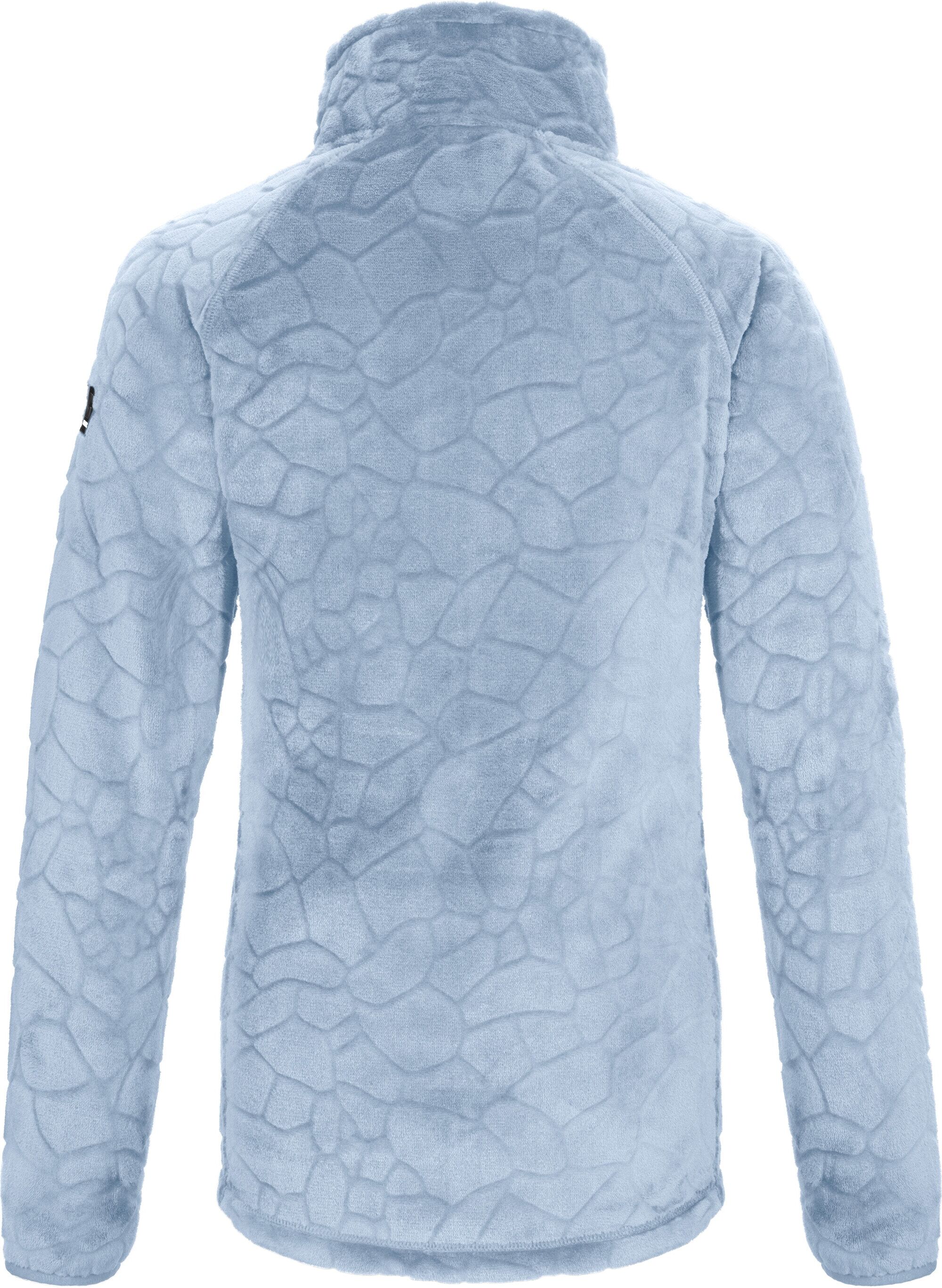 Fleecejacke KILLTEC "KOW 56 WMN FLC JCKT", Damen, Gr. 36, blau (hellblau), Obermaterial: 100% Polyester, Jacken Fleecejacke, Weiche Fleecejacke, verschließbare Taschen, Kinnschutz