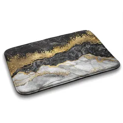 BADTEPPICH 90x60 cm Goldener Marmor