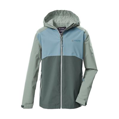 Funktionsjacke KILLTEC "KOS 147 BYS JCKT", Jungen, Gr. 128, grün (hellgrün), Obermaterial: 100% Polyester.Futter: 100% Polyester, Jacken Funktionsjacke, Kinderjacke, wasserdicht, Colourblock, Teflon EcoElite™ imprägniert