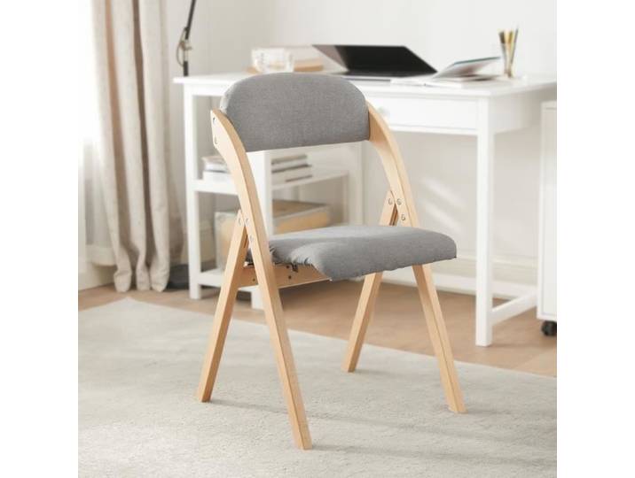 SoBuy® FST92-N Chaise Pliante en Bois avec Assise et Dossier Rembourrés Fauteuil Chaise pour Cuisine Bureau