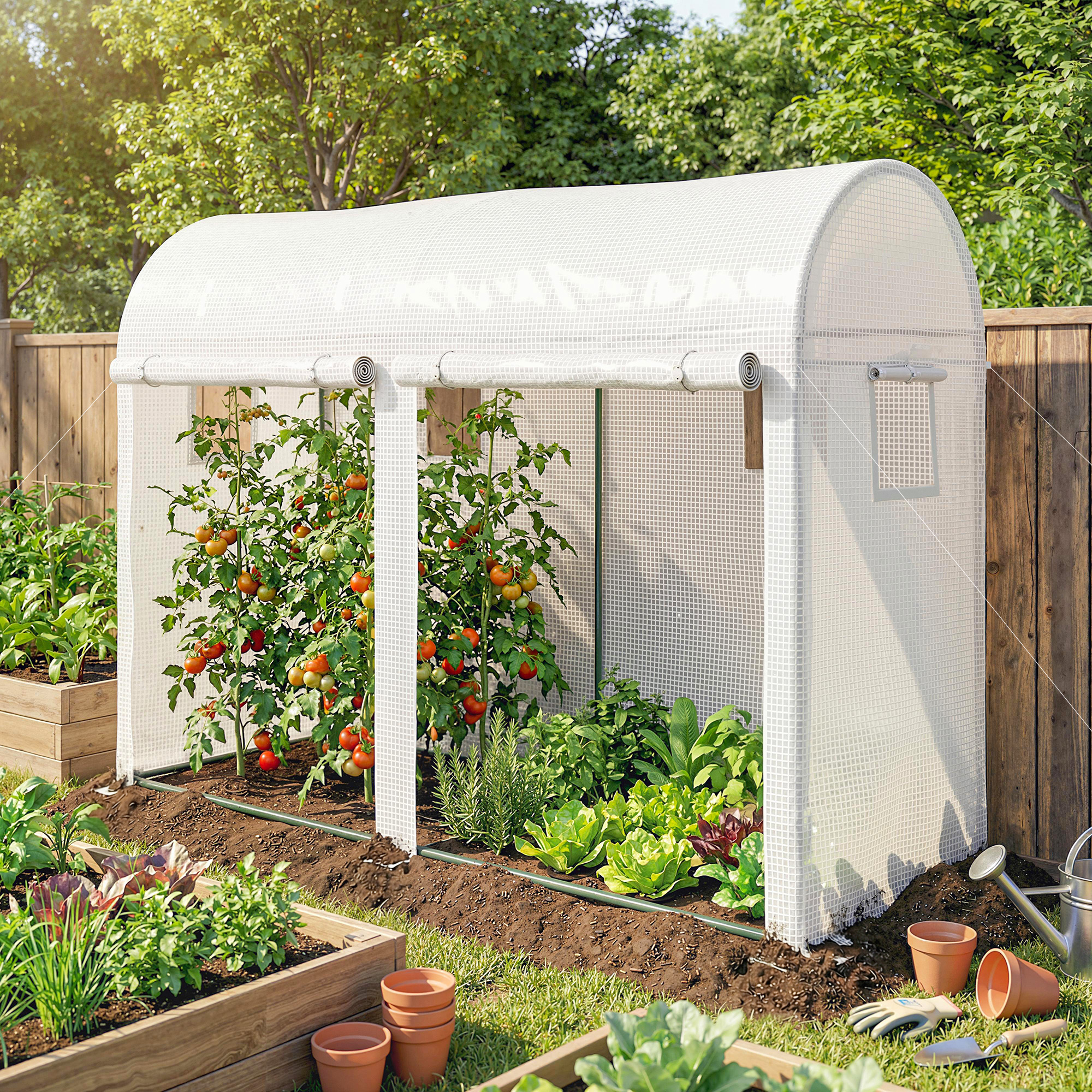 Outsunny Serra Tunnel da Giardino per Piante e Orto, Serra da Balcone con 2 Porte Avvolgibili e 4 Finestre, 3x1x2m   Aosom Italy