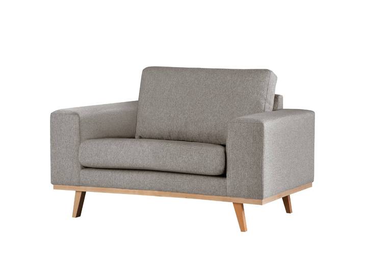 Sessel Beige/Braungrau Webstoff Lark Buche Hell 122 x 81 x 88cm