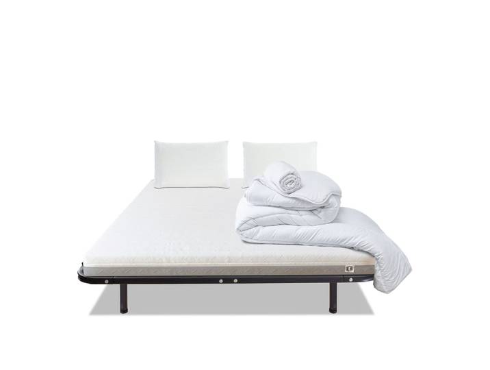 Prêt à dormir matelas mousse sommier métal 140x200