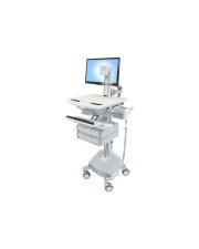 Ergotron StyleView Wagen für LCD-Display / Tastatur / Maus / CPU / Notebook / Kamera / Scanner offene Architektur medizinisch Kunststoff Aluminium verzinker Stahl Grau weiß Polished Aluminum Bildschirmgröße: bis zu 61 cm 24 Zoll Ausgang: Wechselstrom 230 (SV44-1362-2)