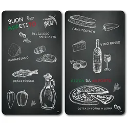 KESPER Multi-Glasschneideplatte, 2er Pack, Motiv: Ristorante
