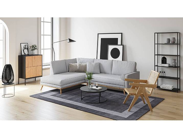 Tapis en laine Usedom Noir/Anthracite 160 x 230cm Laine