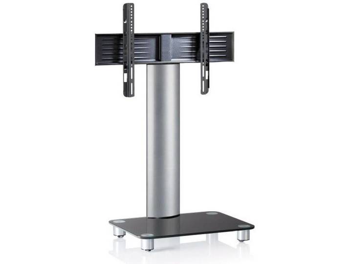Mid.you Tv-Rack, Schwarz, Silber, Metall, Glas, 60x100x44 cm, schwenkbar, Wohnzimmer, TV Möbel, TV-Racks
