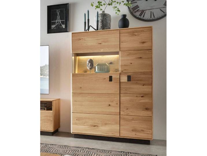 Highboard-Vitrine Arosa in rustikaler Verarbeitung – Montierte Lieferung – 3%-Vorkasse-Rabatt
