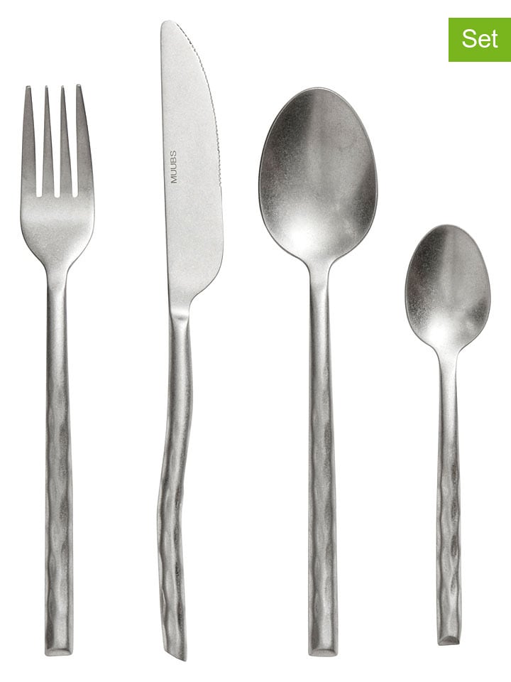 Muubs 16tlg. Gebürstetes Edelstahl-Besteckset "Uta" - onesize