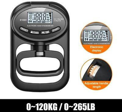 Uplifted Goods Digital Grip Strength Tester With LCD Display black