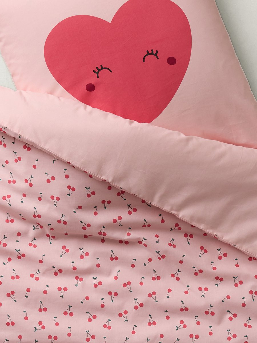 Vertbaudet Magicouette CERISE bedset van gerecycled katoen, 140 x 200 cm