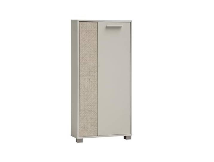 Schildmeyer Highboard Edno 159989, cremebeige/Canasta Dekor, 59,8 x 19,5 x 124 cm