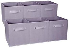 Sorbus Foldable Storage Cubes - 6 Pack, Pastel Purple