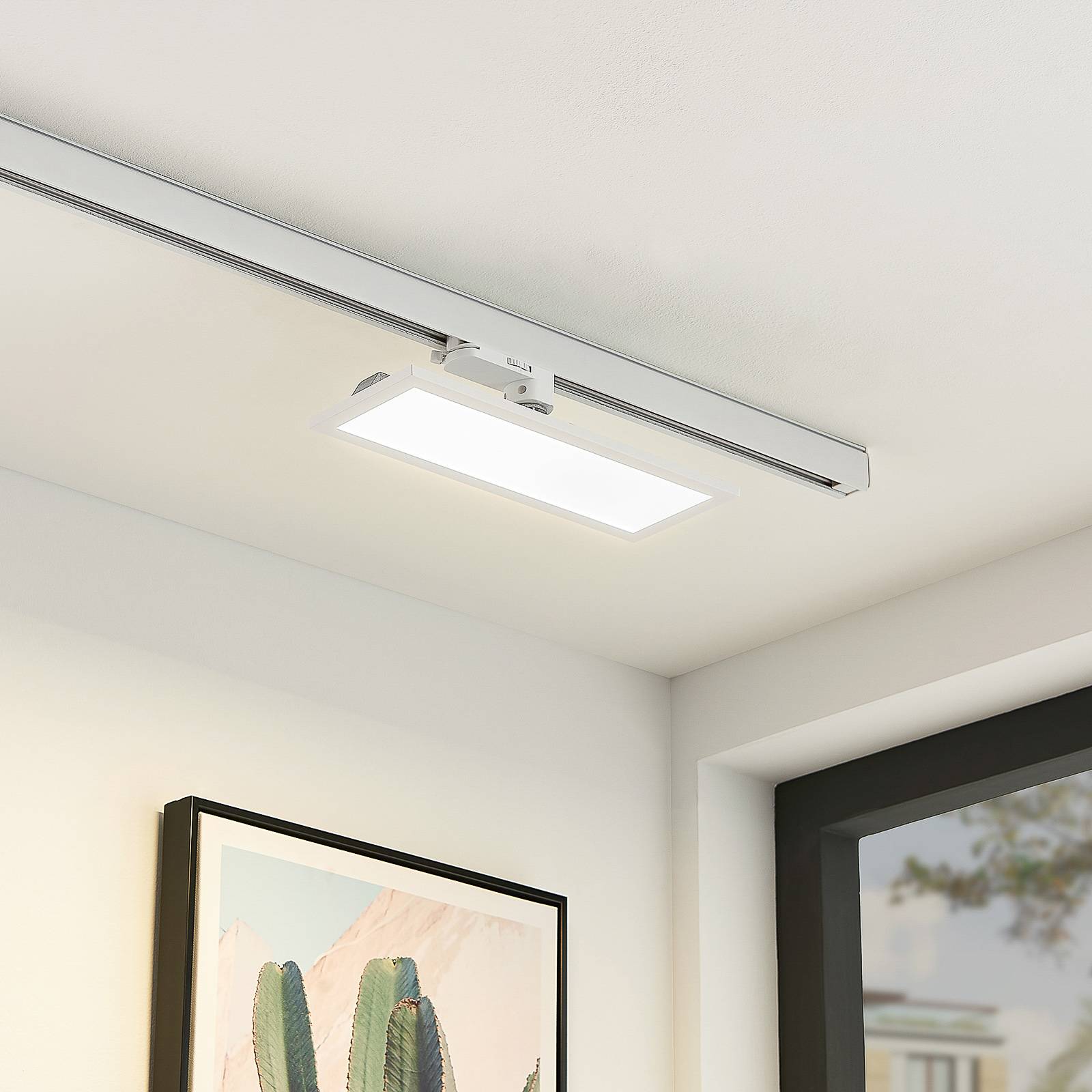 Arcchio Hairis 3-phase LED panel white 4000 K, White / opal, Workroom / Office, Plastic, Modern, Track Lighting 3-Phase Track
