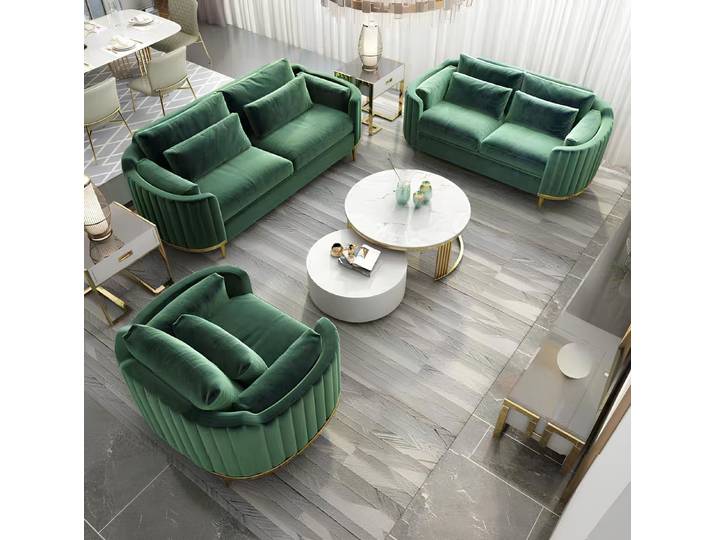 JVmoebel Sofa Italienisches Sofa Set in beruhigender grüner Farbpalette, Set, Made in Europa