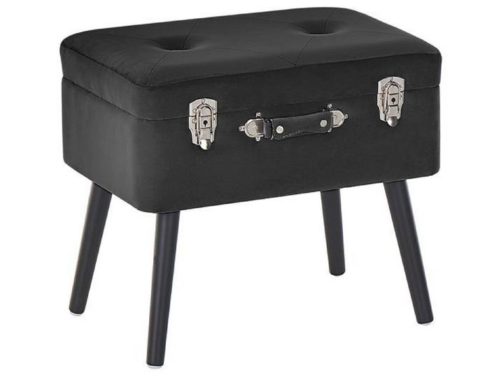 Beliani - Tabouret avec coffre en velours noir MALLARD