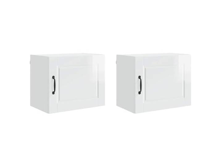 IBUQDDV Wandschrank Porto 2 STK. Hochglanz Weiß Holzwerkstoff Küchenschrank, Wandmontage, offene Regalböden, für Innenbereich, moderne Küche, Holzoptik