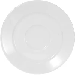 6 x MERIDIAN Suppen-Untertasse, 16cm, aus weißem Porzellan, von Caterado. Made in Europe.