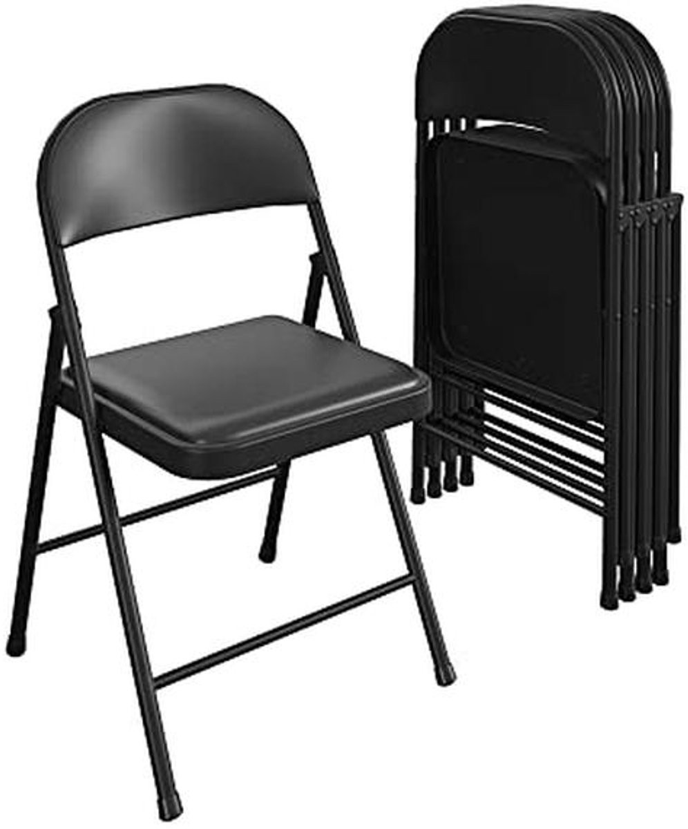 Set van 4 vouwstoelen voor volwassenen in zwart vinyl