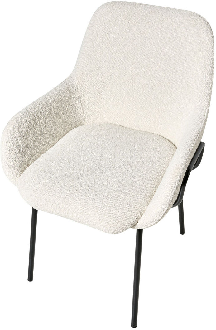 George Oliver 47 cm H Boucle Armchair White 84cm H X 50cm W X 67cm D