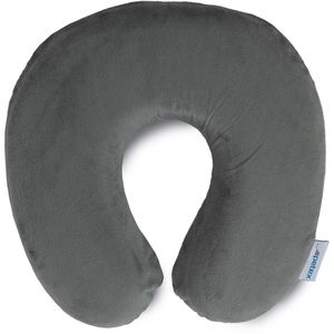 Petex Nackenkissen Velours, 44490018, aus Memory-Schaum, grau, U-Form