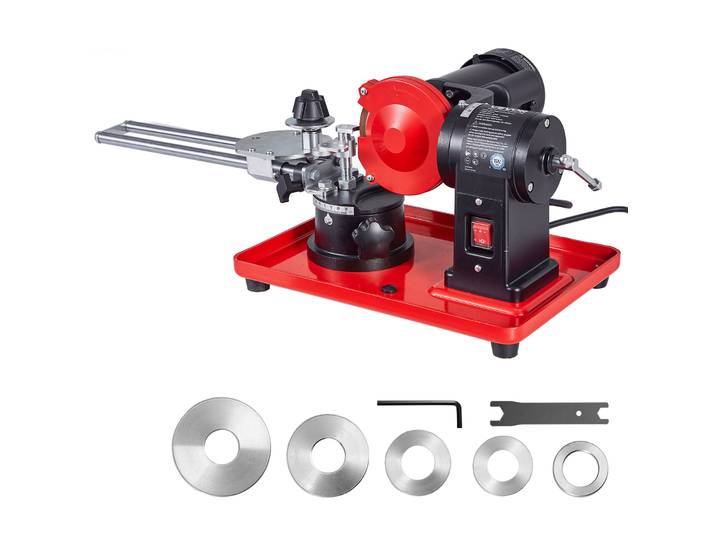 Vevor Affuteuse De Lame De Scie Circulaire 370 W Machine A Affuter Lames De Scie Circulaire Electrique 80-700 Mm Pour Affutage 2890 Tr/min Avec Meule 125 Mm\, 6 Centres Centrage Dont 10 Mm Pre-installe