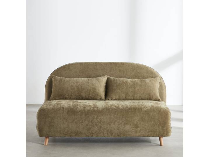 Zweisitzer-Klick-Klack-Sofa in Khakigrün