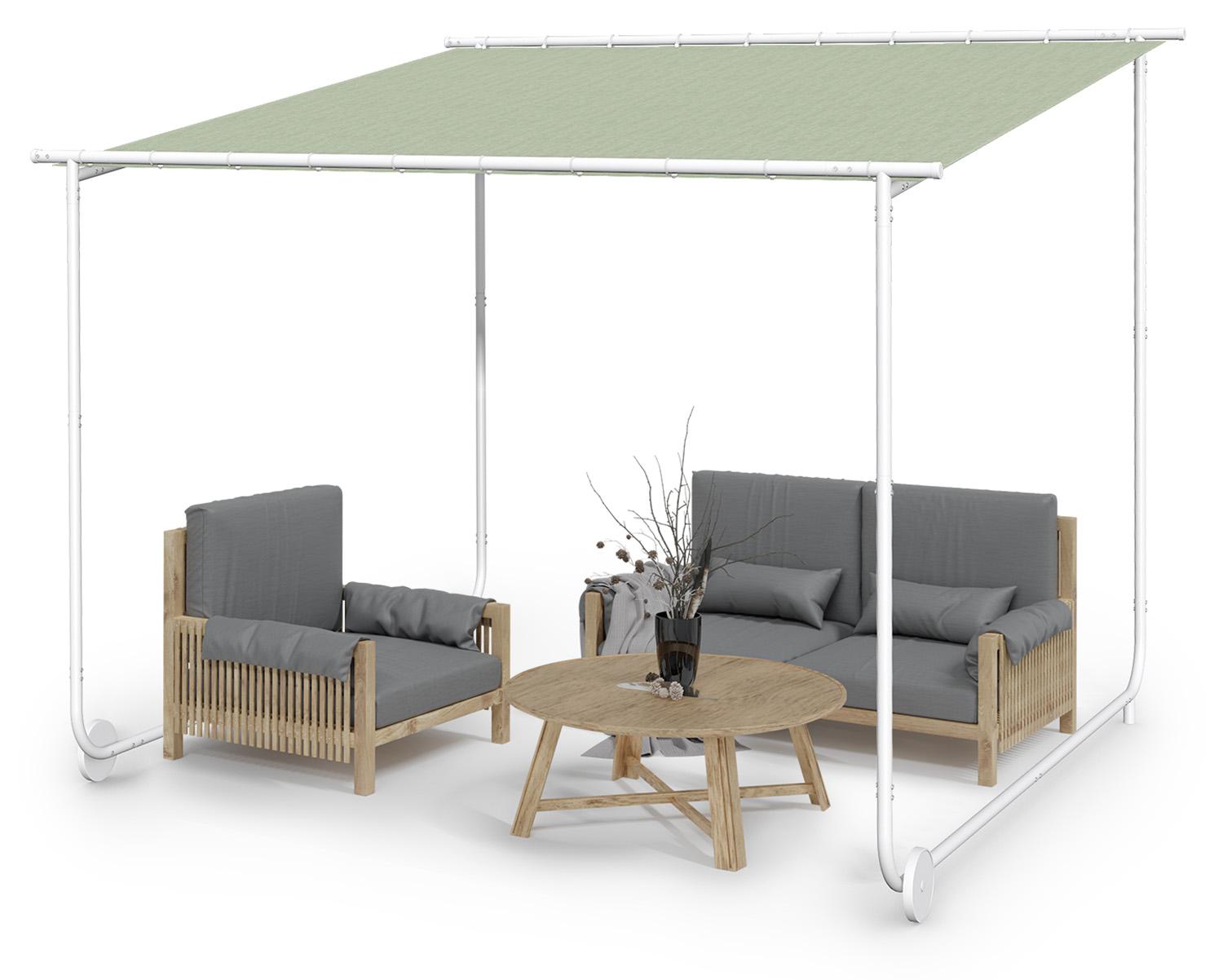 Blumfeldt Pergola, Metall Pavillon mit Polyester Schiebedach und Bodenrollen, Sonnensegel mit Gestell, Mobile Überdachung Freistehend, Sonnenschutz für Garten & Terrasse, Gazebo Wasserdicht & Stabil