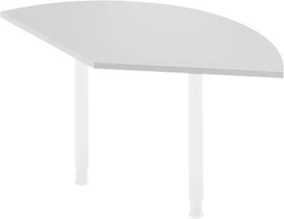 Ansatztisch, B 800 x T 800 mm, lichtgrau/weiß