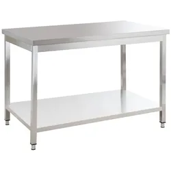 GastroHero Edelstahltisch Arbeitstisch 1000x600 mm mit Grundboden AISI 201 Gastro Tisch Edelstahl höhenverstellbar Küche