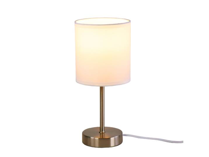 Tischlampe mit Stoffschirm weiss