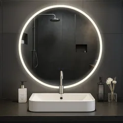 CLP Badspiegel Laconia mit Beleuchtung, Bluetooth-Lautsprecher, Anti-Beschlag Badezimmerspiegel, runder Wandspiegel LED dimmbar, 3 Licht-Modi