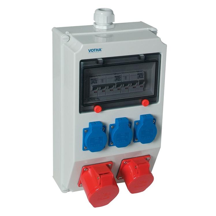 HP Autozubehör Kunststoffwandverteiler Verschraubung M32 2xCEE 16 A, 3x230V (CEE 16/5, CEE 7/3) (063.023.0110 WOLFSBG.)