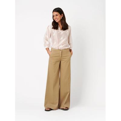 Loose-fit-Jeans TONI "Jenny Wide", Damen, Gr. 42, Lang, braun (light braun 733), Denim/Jeans, Obermaterial: 79% Baumwolle CO. 11% Polyester PES. 8% Lyocell CLY. 2% Elasthan EL., unifarben, slim fit normal, Jeans, mit sehr weitem Bein