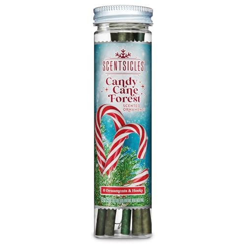 Scentsicles Kerstgeurstokjes Candy Cane Forest - Set van 6 met S-haakjes