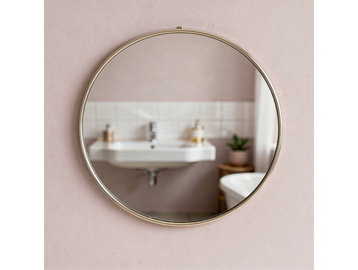 Miroir rond en laiton argenté 40 cm Murat