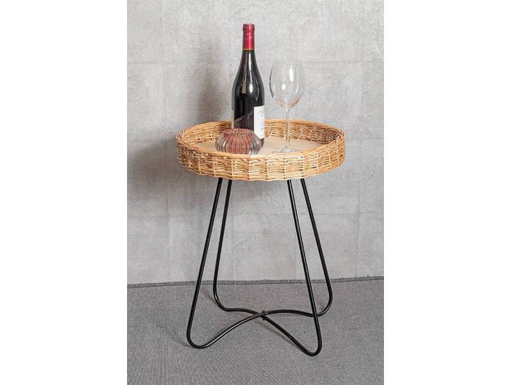 Bout de canapé Nybster ronde Ø 41cm Beige/Noir