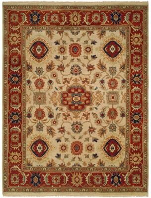 KALATY Traditional Multi-Colored Hand-Knotted Wool Area Rug